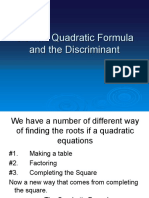 6 5 The Quadratic Formula and The Discriminant