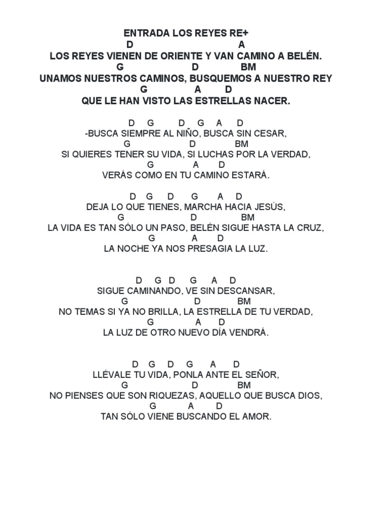 Letras y Acordes de Reyes Magos | PDF | Reyes Magos | eucaristía