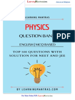 501 Most Important Physics Questions For NEET and JEE