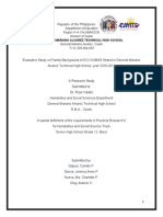 Evaluative Study On Family Background of Grade 12 Students