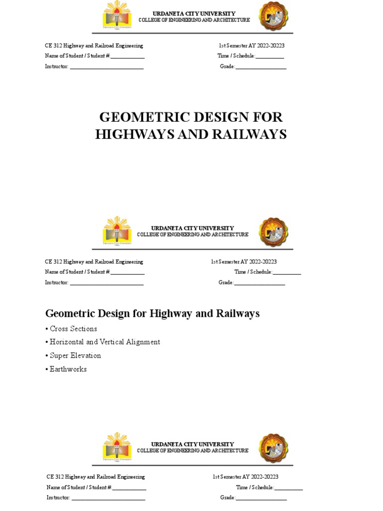 Geometric Design for Highways and Railways | PDF | Lane | Road