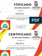 Copia de Certificado de Reconocimiento Simple Azul y Amarillo