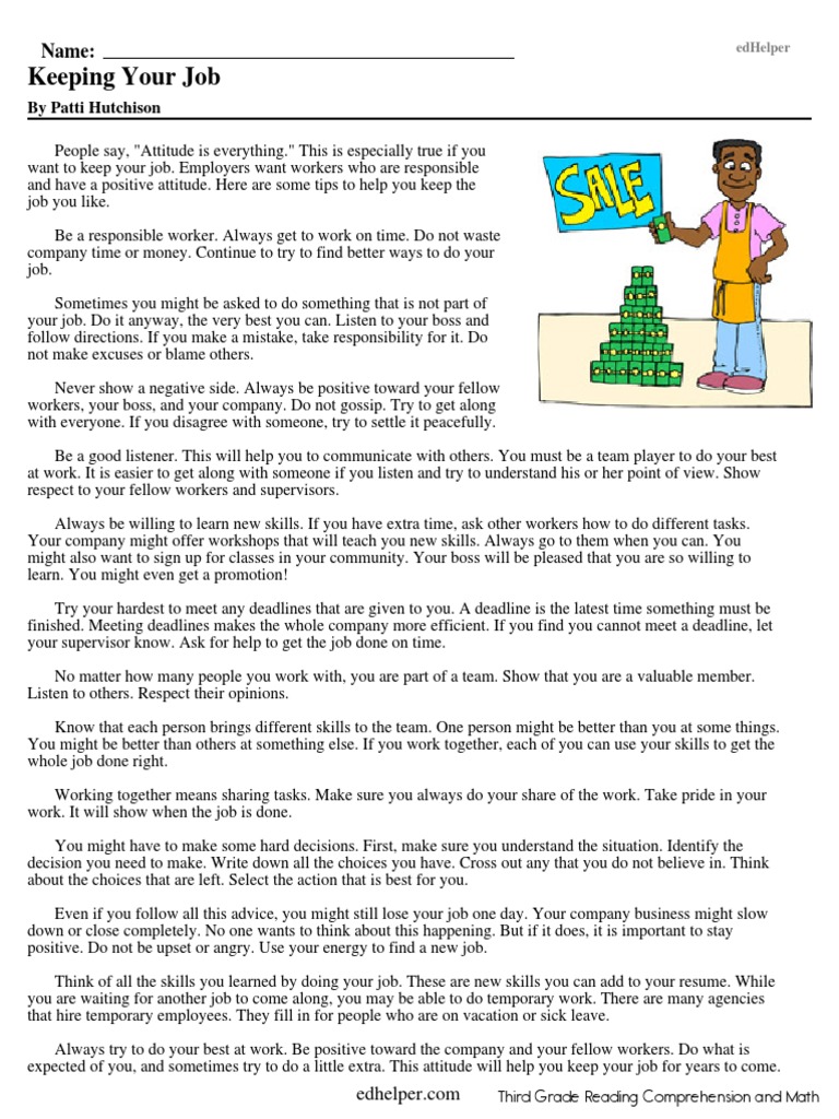 3rd Grade Reading Comprehension Worksheets PDF Peanuts