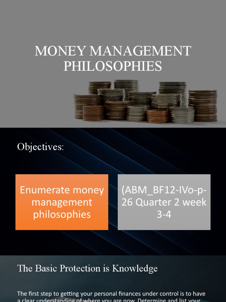 Money Management Philosophies PDF Saving Investing