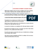 Problemas de Ecuaciones de Primer Grado y Segundo