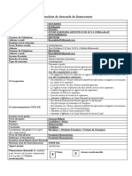 Formulaire de Demande de Financement