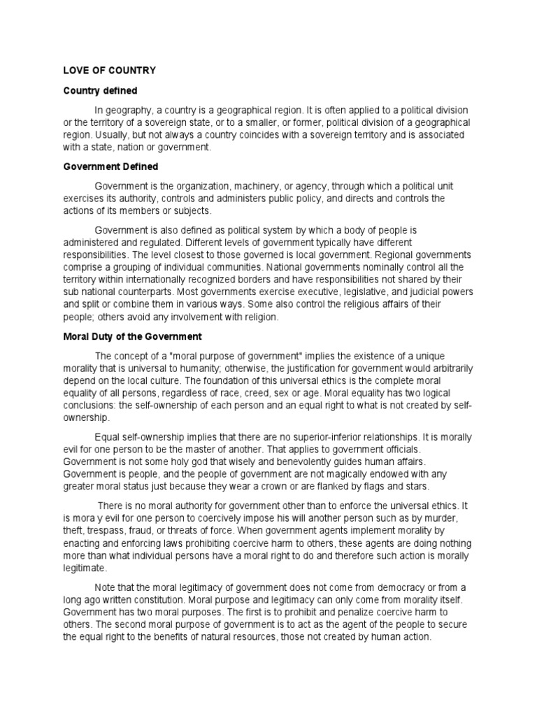 Love of Country PDF Political Ideologies Democracy
