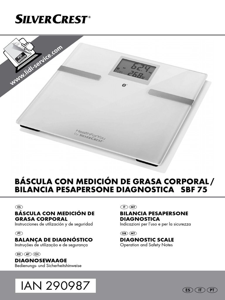 Manual Báscula Silvercrest SBF75 PDF Índice de masa corporal Obesidad
