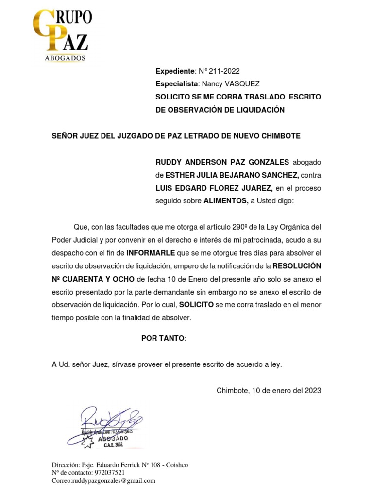 Solicito Se Me Corra Traslado | PDF