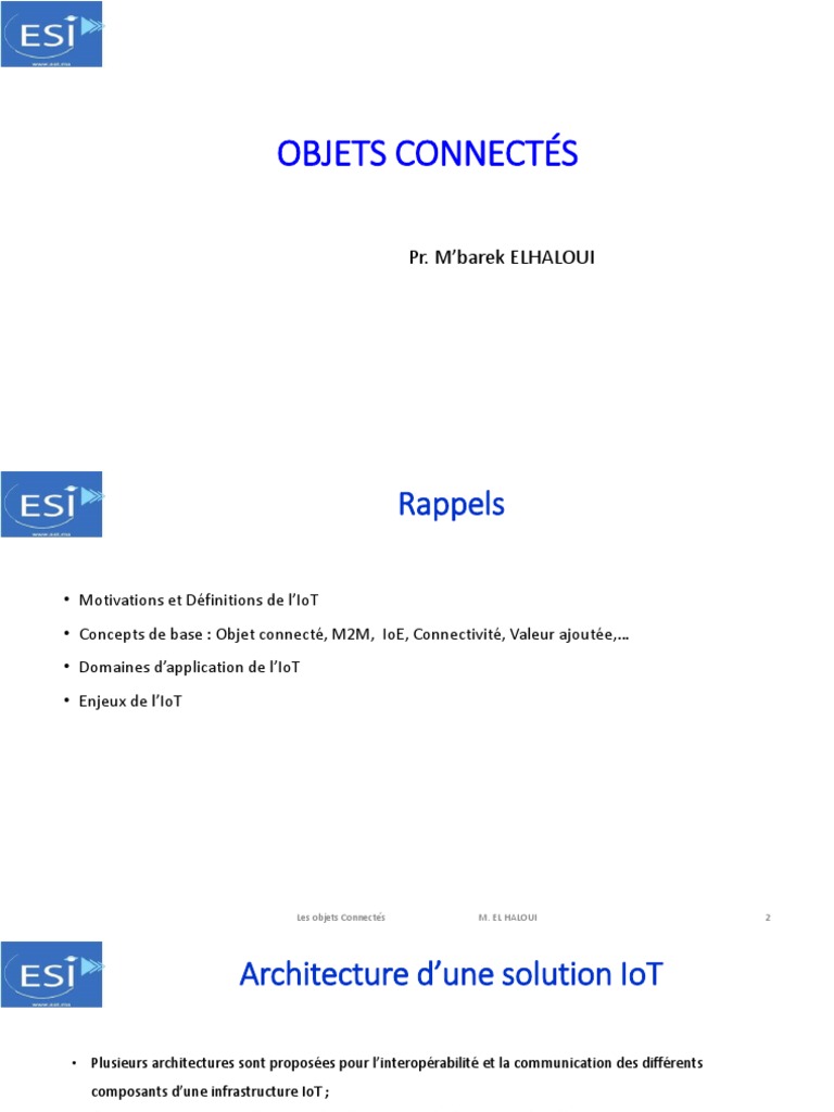Introduction aux Objets Connectés et IoT | PDF | Internet des objets ...