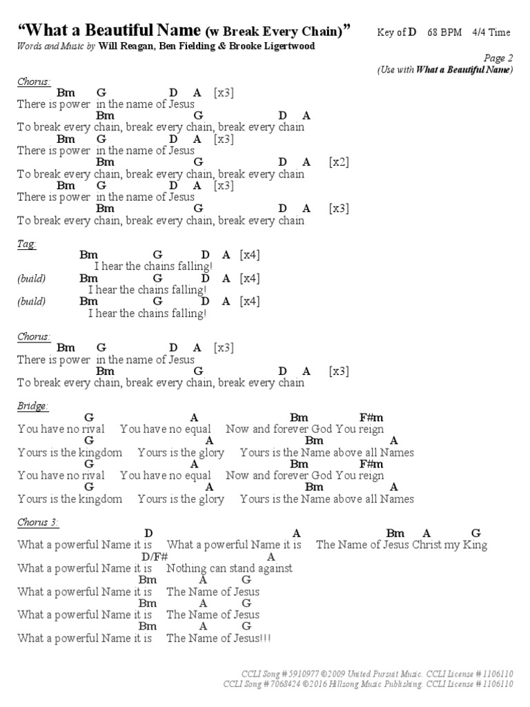 What A Beautiful Name Break Every Chain D | PDF | Theology | Abrahamic ...