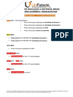 CALENDÁRIO ACADÊMICO DA DISCIPLINA Optativa - Certo