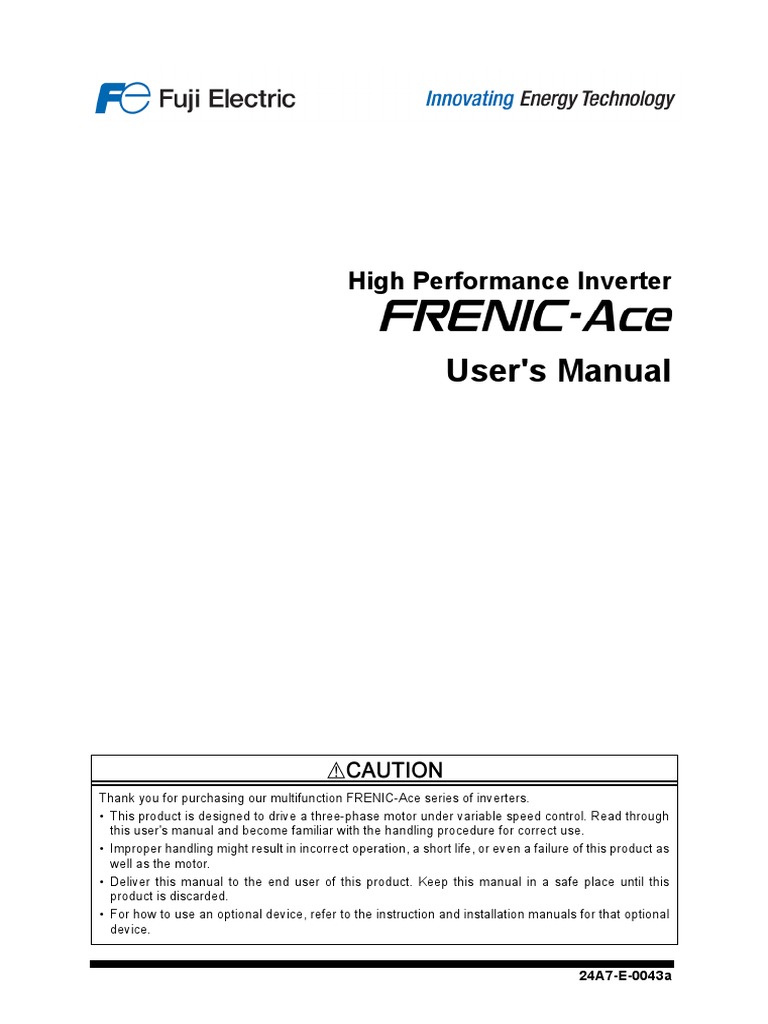 FUJI FRENIC-Ace User - S Manual | PDF | Computer Engineering ...