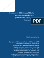 #BibliotecaAbierta #HorarioAmpliado 2023 / Biblioteca UPM #somosUPM