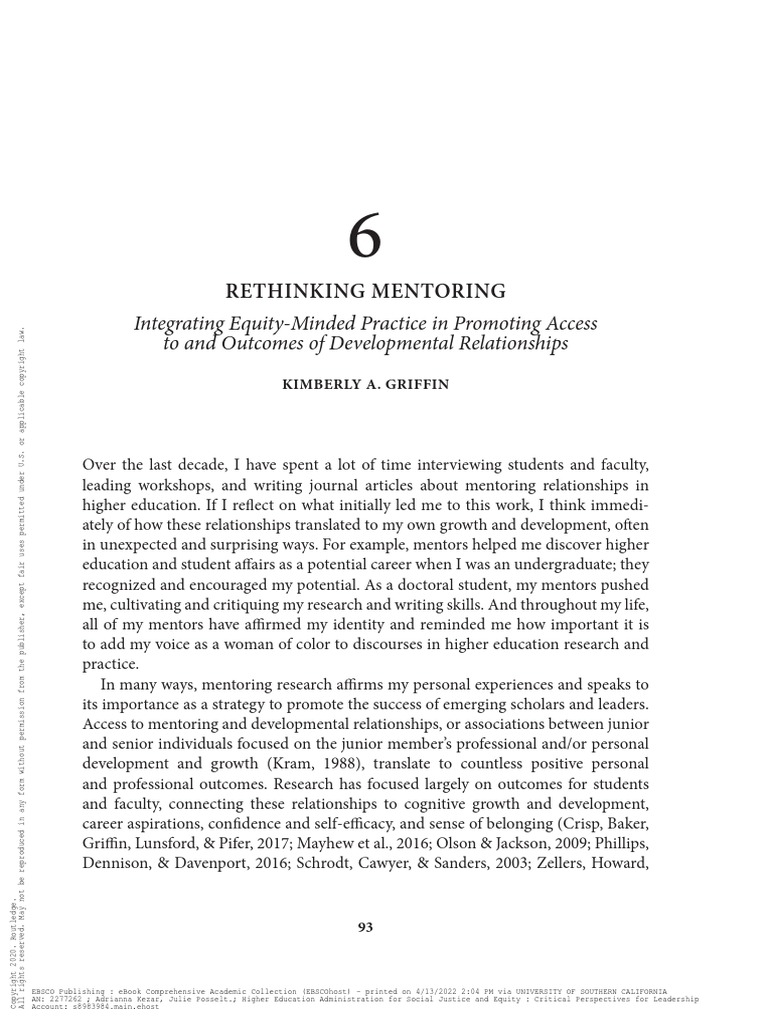 Rethinking Mentoring, - Kimberly Griffin | PDF | Mentorship ...