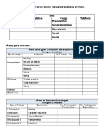 Formato de Informe para La Iglesia Bethel