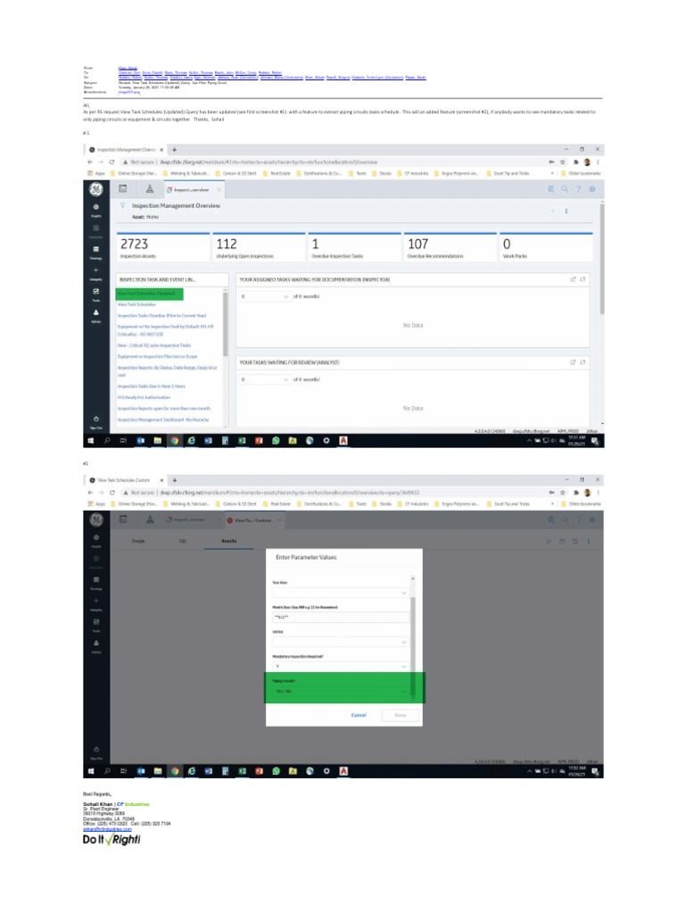 Revised View Task Schedules (Updated) Query Can Filter Piping