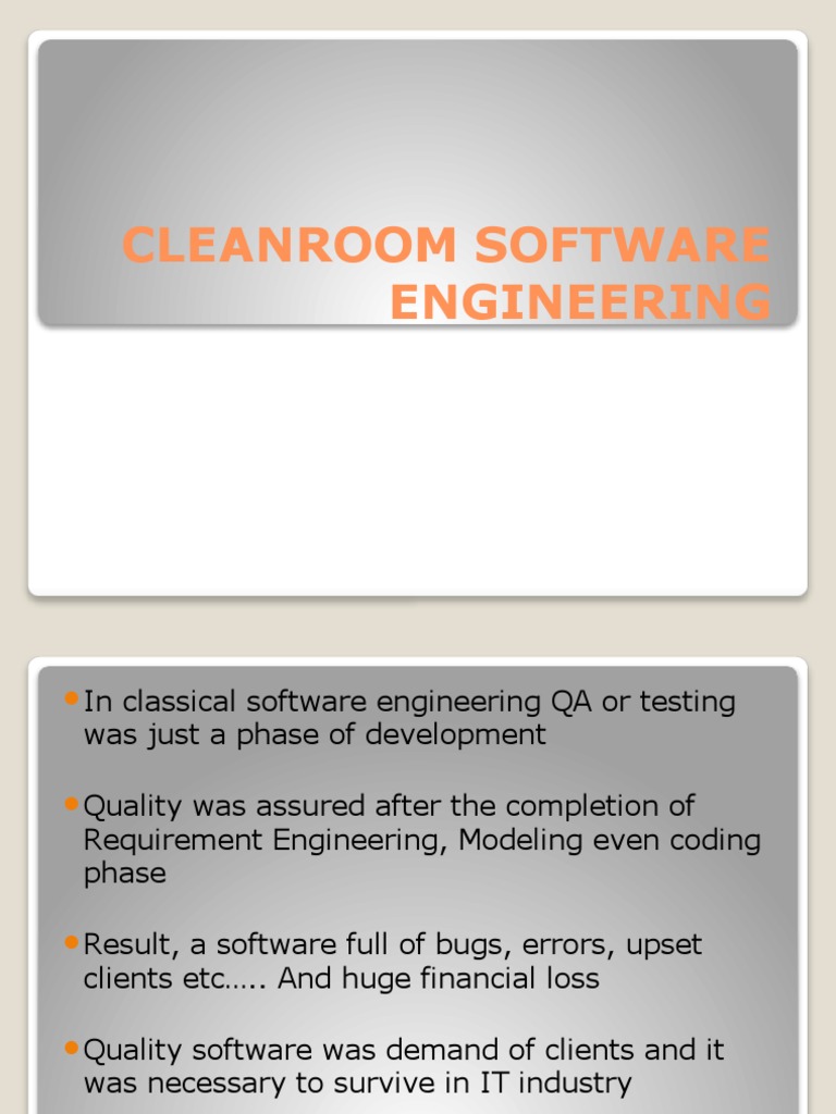 Lecture 7 Cleanroom Software Engineering PDF