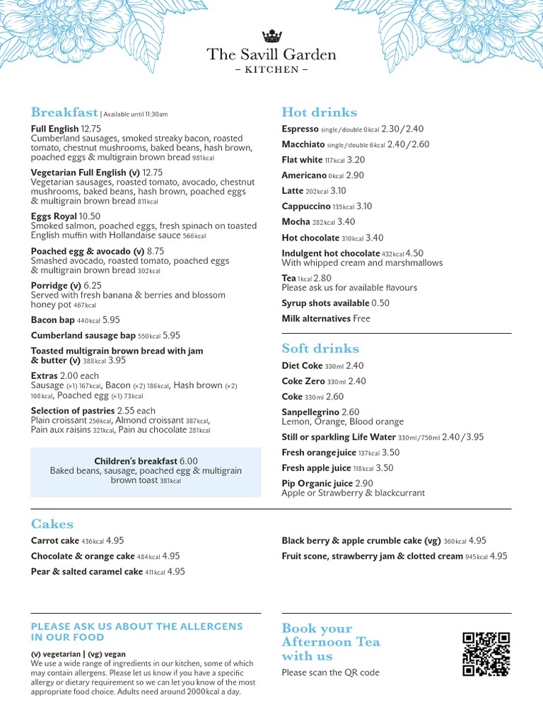 The Savill Garden Kitchen Breakfast Menu Winter 2022 Download Free