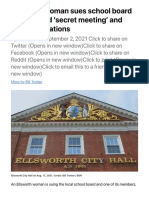 Ellsworth woman sues school board over alleged ‘secret meeting’ and speech violations