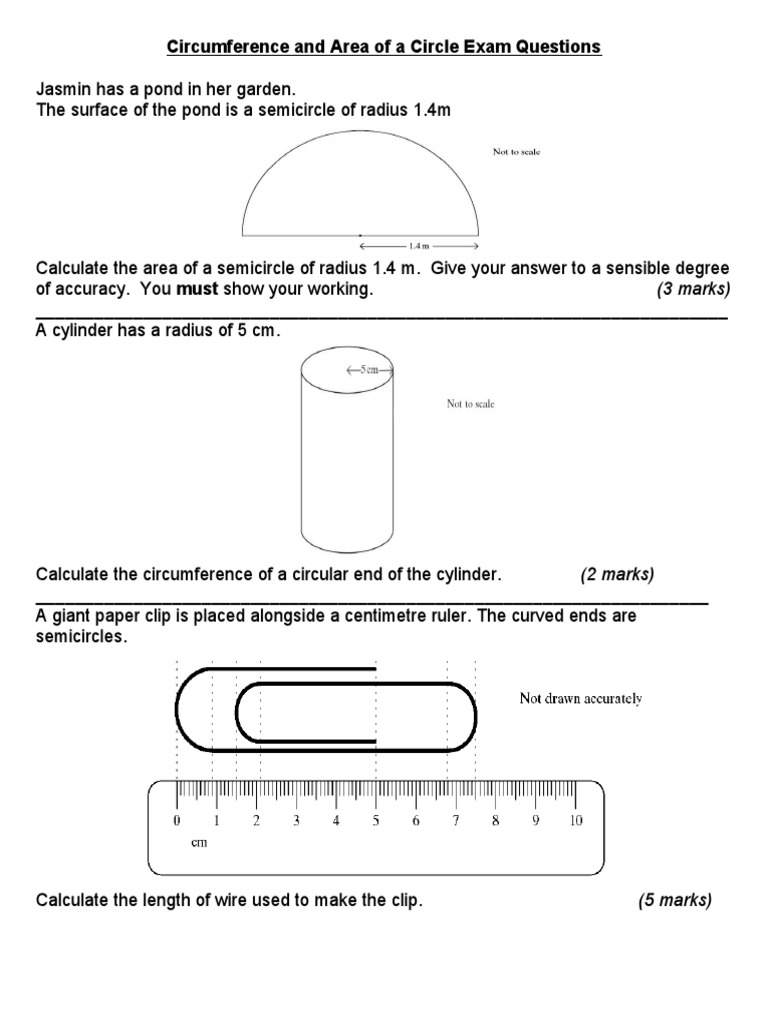 Unit Circle Exam Questions
