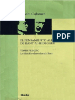 Colomer Eusebi El Pensamiento Alema N de Kant A Heidegger 1