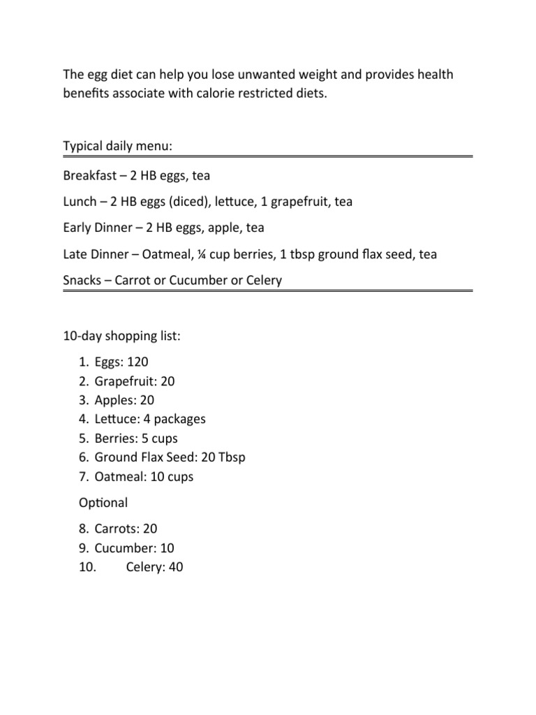 Egg Diet PDF