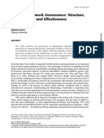 Provan & Kenis (2007) Modes of Network Governance