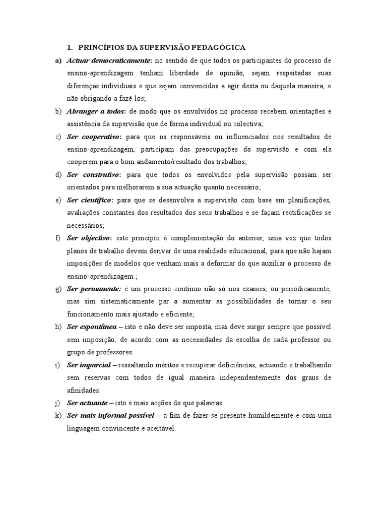 Princípios e Métodos da Supervisão Pedagógica | PDF | Science | Método ...
