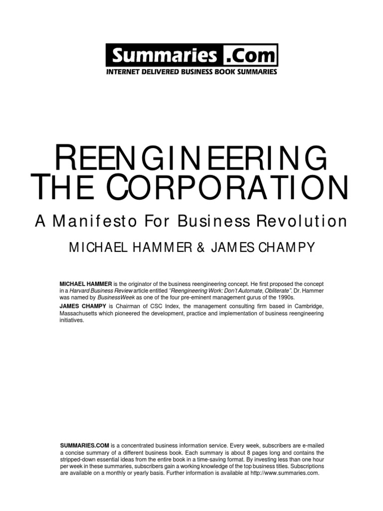 BUSINESS PROCESS REENGINEERING MICHAEL HAMMER PDF visual data 2