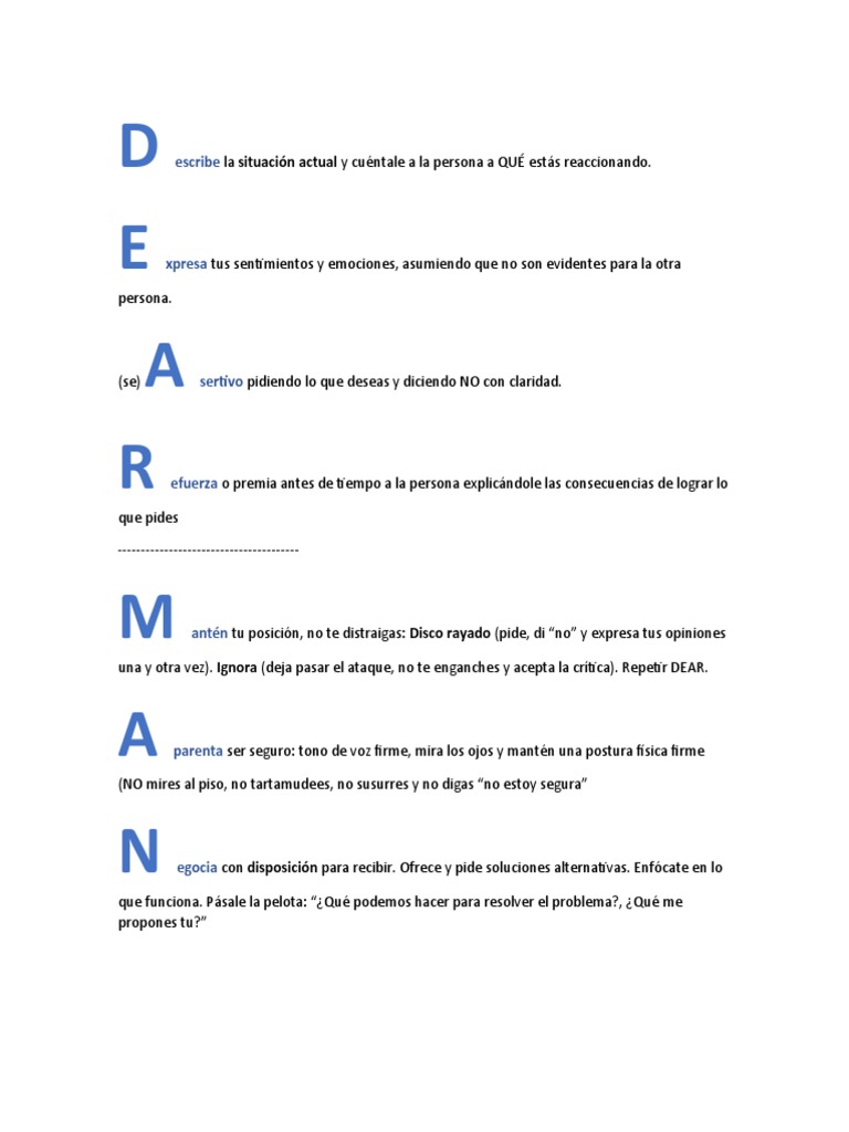 Técnica DEAR MAN para Comunicación Efectiva | PDF | Crecimiento ...