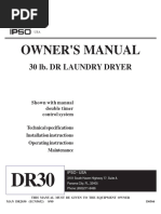 Owner'S Manual: 30 Lb. DR Laundry Dryer