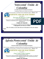 Certificado de Bautismo