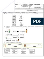 Evaluación Del 1P-1Q de Segundo A de Lengua