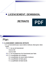 Licenciement, Demission, Retraite