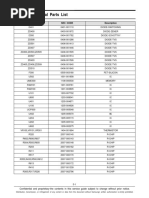 Electrical Part List