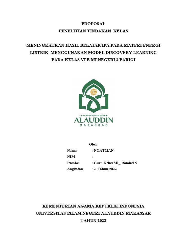 Proposal PTK | PDF | Karier & Perkembangan