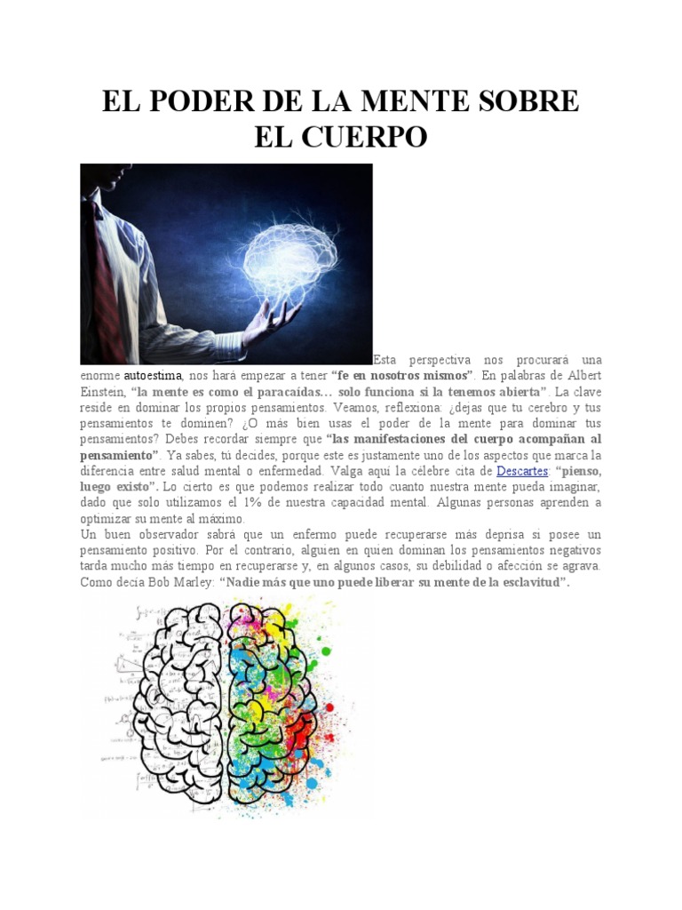 El Poder de La Mente Sobre El Cuerpo | PDF | Mente | Pensamiento