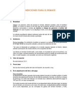 Condiciones Generales para El Remate PDF