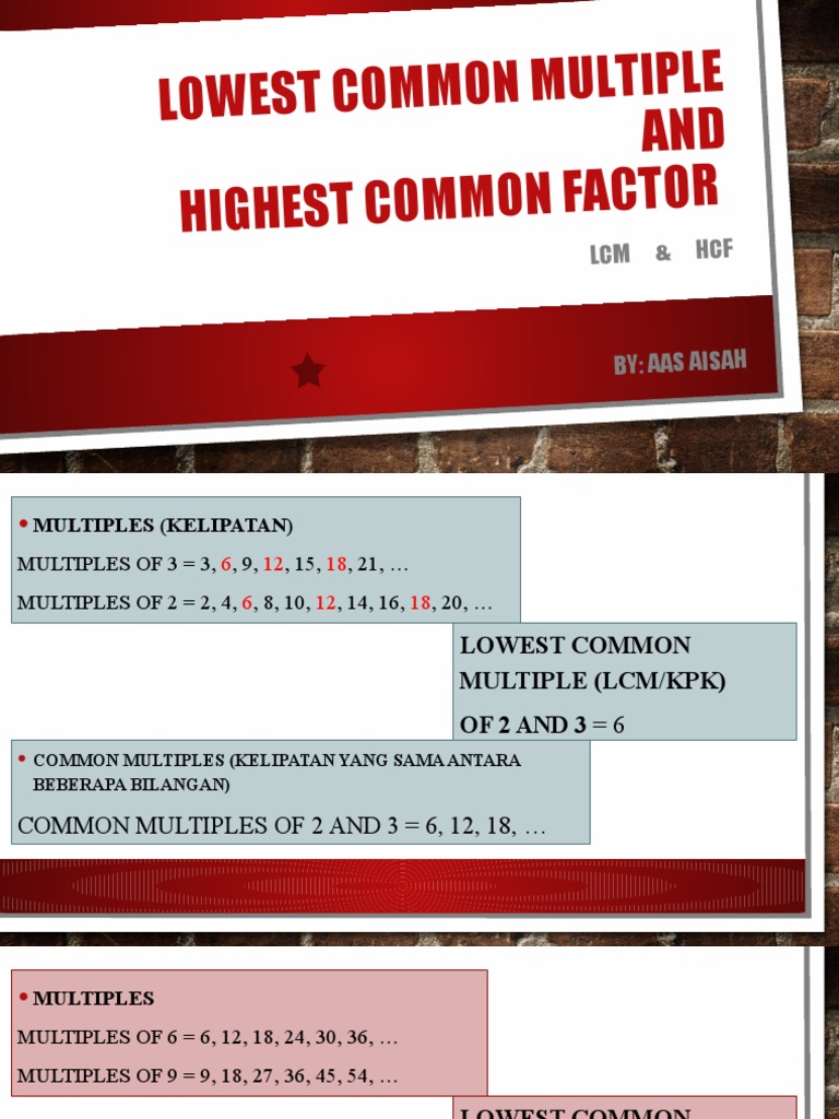 LCM Dan HCF | PDF