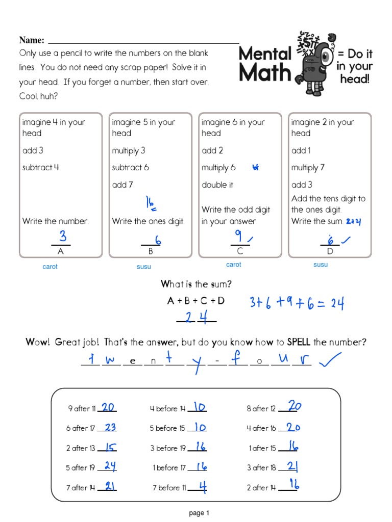 MathWorksheetsGrade4 Jan3 | PDF