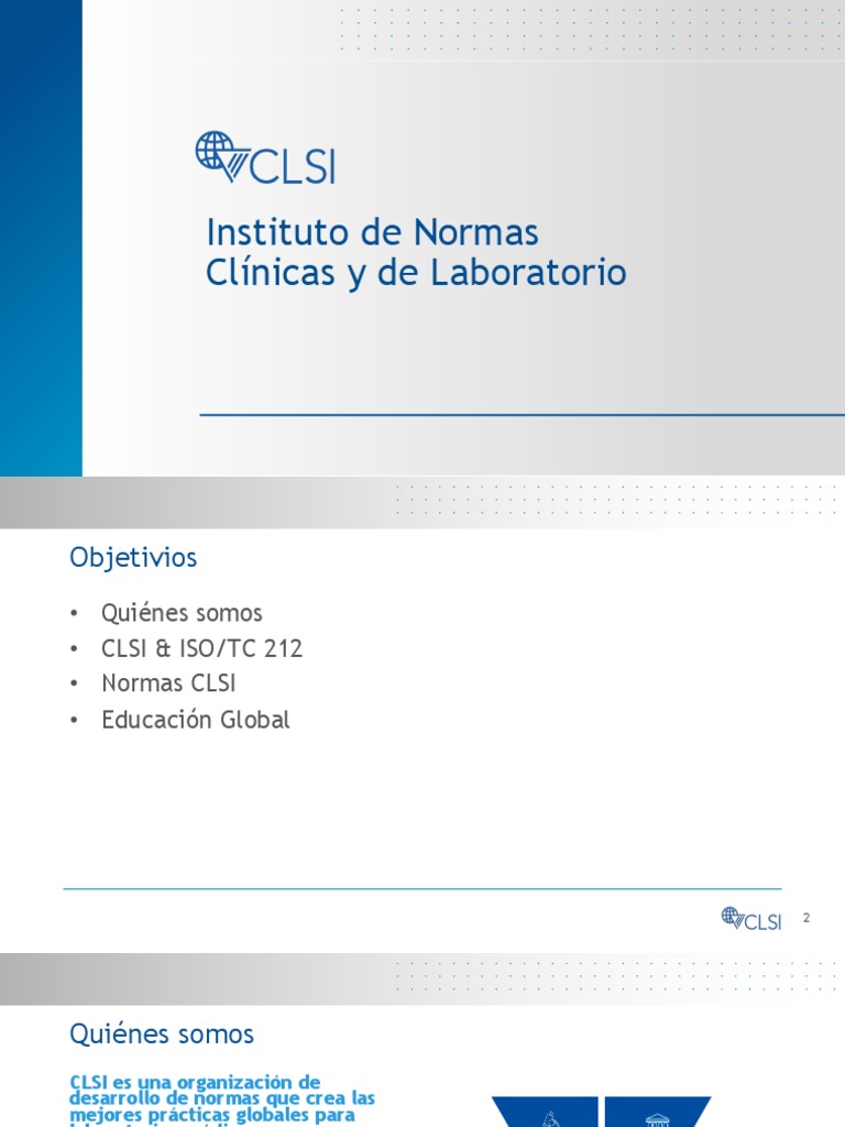 Normas y Educación en CLSI | PDF | Laboratorios | Organización ...
