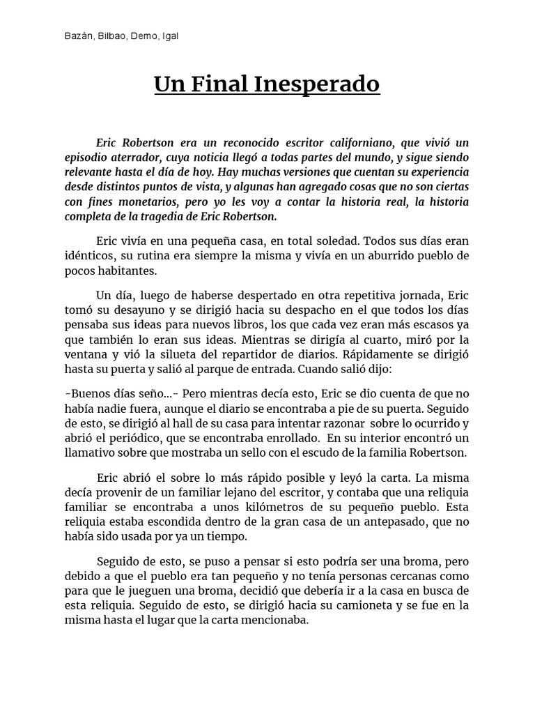 Un Final Inesperado | PDF