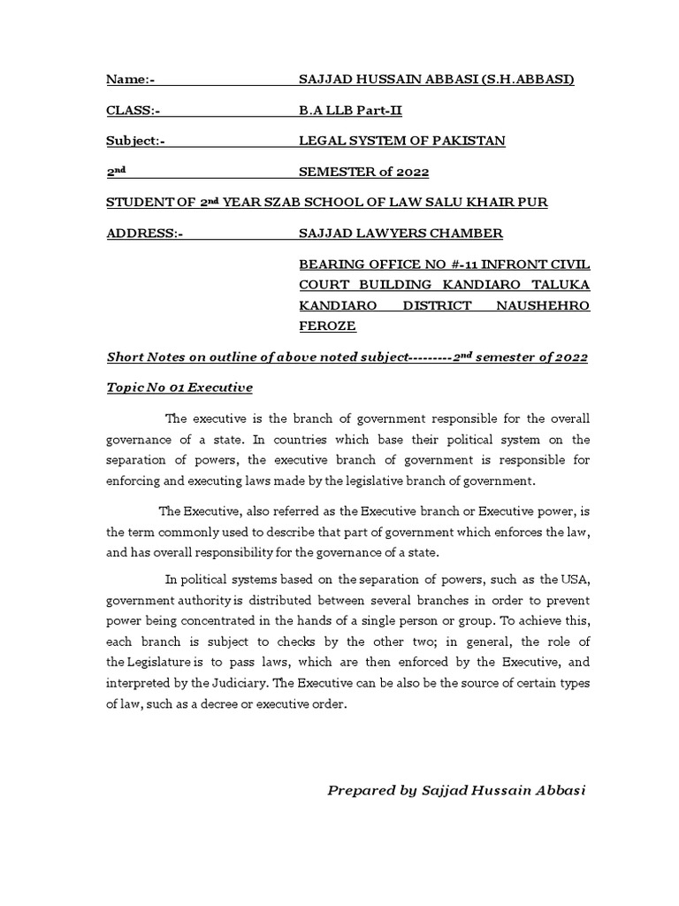 notes-on-legal-system-of-pakistan-of-4th-semester-of-llb-part-ii-by