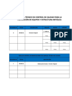 Manual Técnico de Control de Calidad para La Fabricación de Equipos Y Estructura Metálica