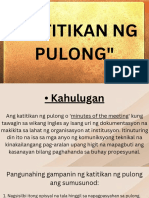 Katitikan NG Pulong at Agenda Group 3 Filipino Sa Piling Larangan