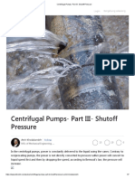 Centrifugal Pumps - Part III - Shutoff Pressure