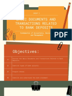 Basic Documents and Transactions Related To Bank Deposits