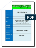 Introducing Intermediate Moisture Food IMF Technology in The Tropics