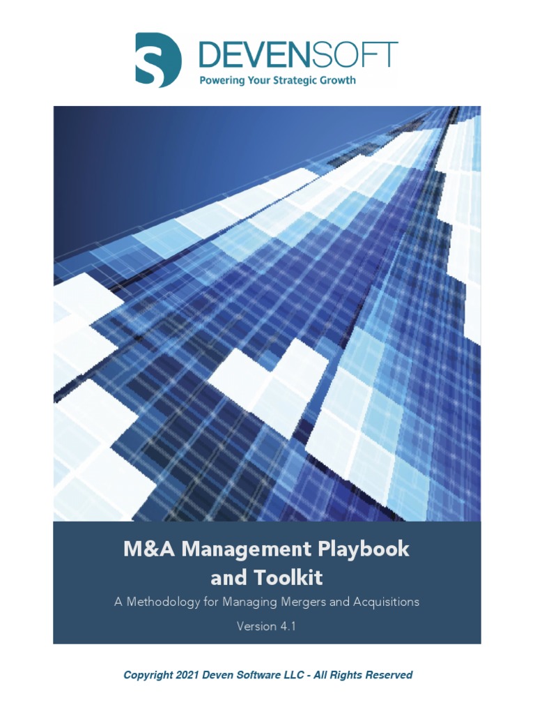 MA Management Playbook and Toolkit v4 1 PDF Mergers And